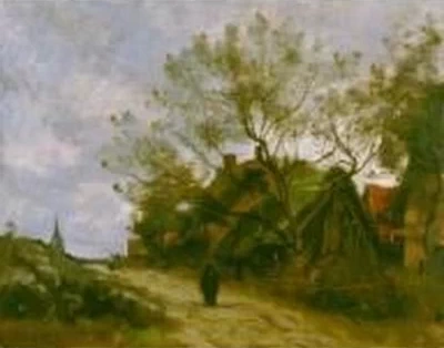 Jean - Baptiste, Camille Corot, 226, Villaggio di paglia (Flesselles, vicino ad Amiens), 1864, Baltimore Museum of Art